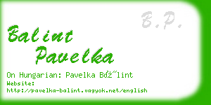 balint pavelka business card